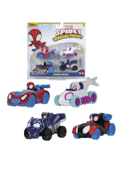 Pack 4 vehículos Spidey Amazing metals SNF0200 SPIDERMAN JAZWARES