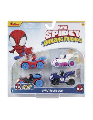 Pack 4 vehículos Spidey Amazing metals SNF0200 SPIDERMAN JAZWARES