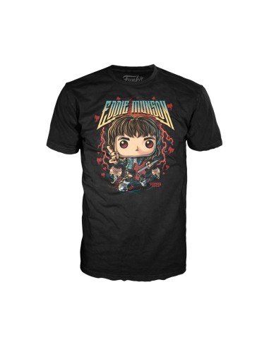 Funko Pop & Tee Hunter Eddie con guitarra camiseta talla M 79263 STRANGER THINGS FUNKO