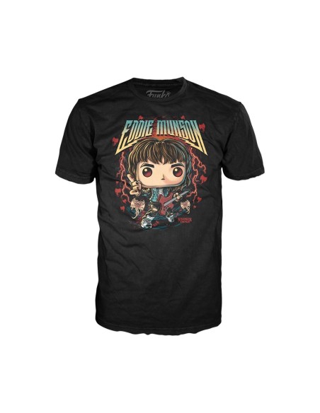 Funko Pop & Tee Hunter Eddie con guitarra camiseta talla M 79263 STRANGER THINGS FUNKO