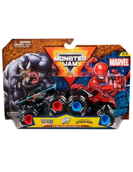 Pack 2 Monster Jam Spider-Man vs Venom 1:64 6071942 MONSTER JAM SPIN MASTER