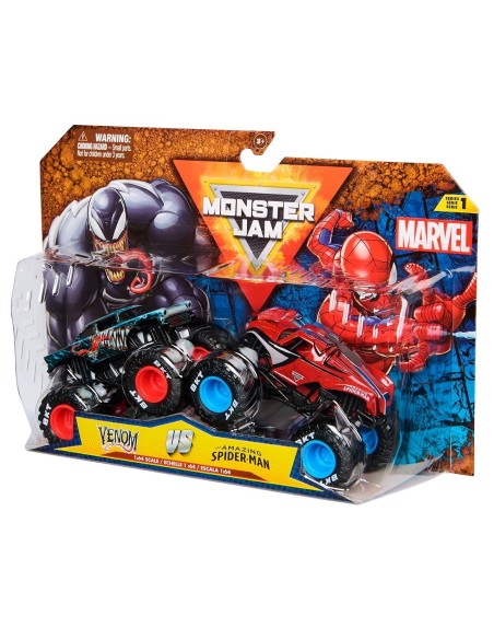 Pack 2 Monster Jam Spider-Man vs Venom 1:64 6071942 MONSTER JAM SPIN MASTER