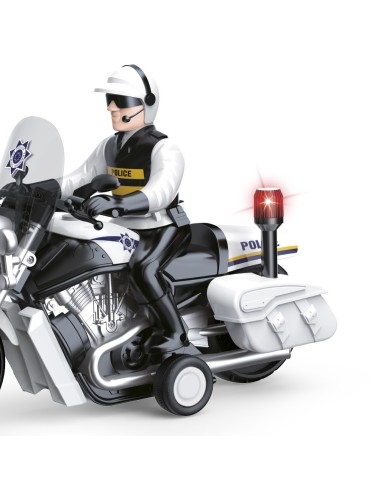moto de policia luz-sonido heroes de ciudad 1:16 tachan 746T00937 TACHAN