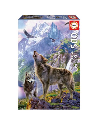 Puzzle 500 lobos en las rocas 19548 | EDUCA | Juguetes Abracadabra