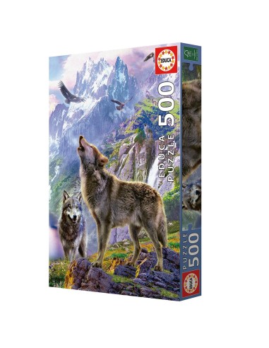 Puzzle 500 lobos en las rocas 19548 | EDUCA | Juguetes Abracadabra