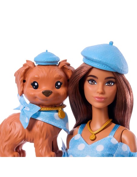 Muñeca Barbie Twinning Looks morena con perro JFP38 BARBIE