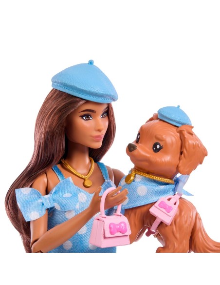 Muñeca Barbie Twinning Looks morena con perro JFP38 BARBIE
