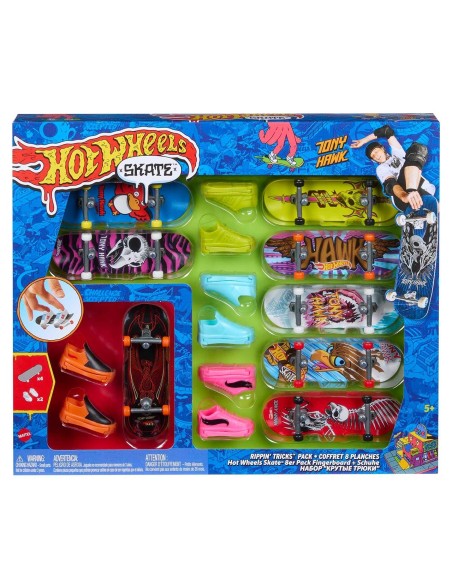 Pack 8 tablas de skate y 4 zapatillas HMY19 HOT WHEELS
