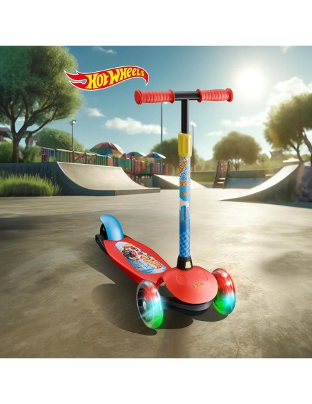 hot wheels: patinete 3 ruedas con luces led 914D00184 HOT WHEELS DEQUBE