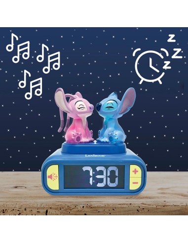 Reloj despertador Stitch y Angel RL800D2 DISNEY LEXIBOOK