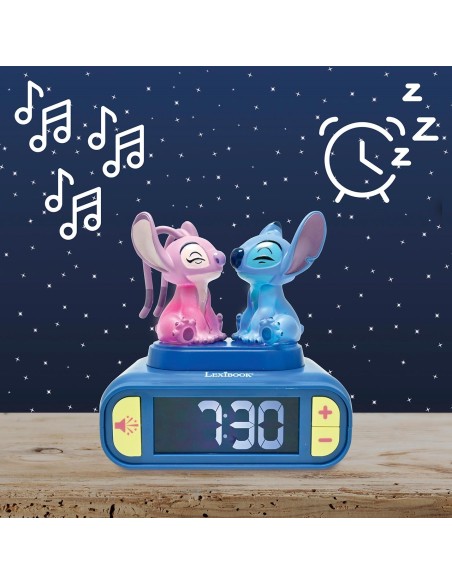 Reloj despertador Stitch y Angel RL800D2 DISNEY LEXIBOOK