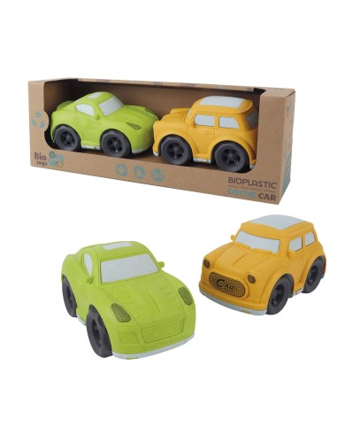 Pack dos coches ECO BIO Ferrari y Mini. Fabricados con paja de trigo 746T01041 TACHAN