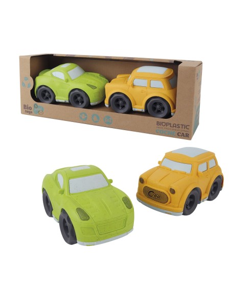 Pack dos coches ECO BIO Ferrari y Mini. Fabricados con paja de trigo 746T01041 TACHAN