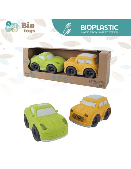 Pack dos coches ECO BIO Ferrari y Mini. Fabricados con paja de trigo 746T01041 TACHAN