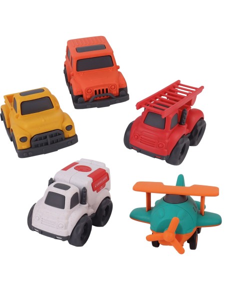 Pack 5 vehículos ECO BIO. Fabricados con paja de trigo 746T01044 TACHAN