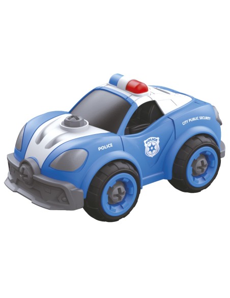 Coche de Policía RC 22 pzas.Construye, Controla y Juega. 746T01024 TACHAN