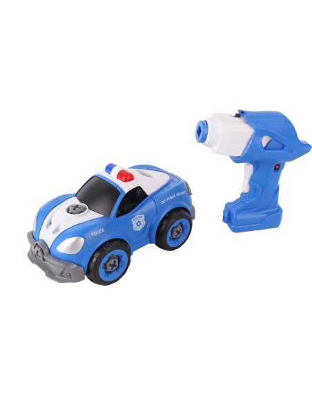 Coche de Policía RC 22 pzas.Construye, Controla y Juega. 746T01024 TACHAN