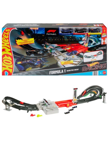 Pista Racing F1 motorizada con 3 coches JDY16 HOT WHEELS MATTEL
