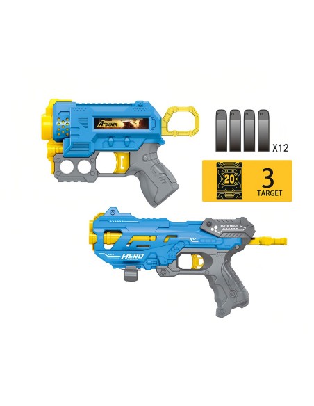 Bláster Street Duel  Pack con 2 Lanzadores, Máscara, 12 Dardos y 3 Blancos de Puntería 746T01032 TACHAN