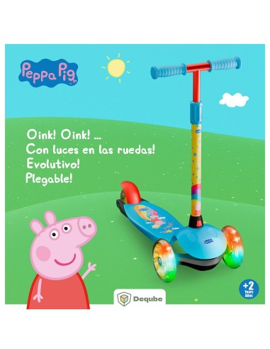 peppa pig: patinete 3 ruedas con luces led 914D00189 PEPPA PIG DEQUBE