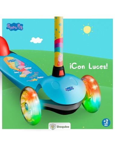 peppa pig: patinete 3 ruedas con luces led 914D00189 PEPPA PIG DEQUBE