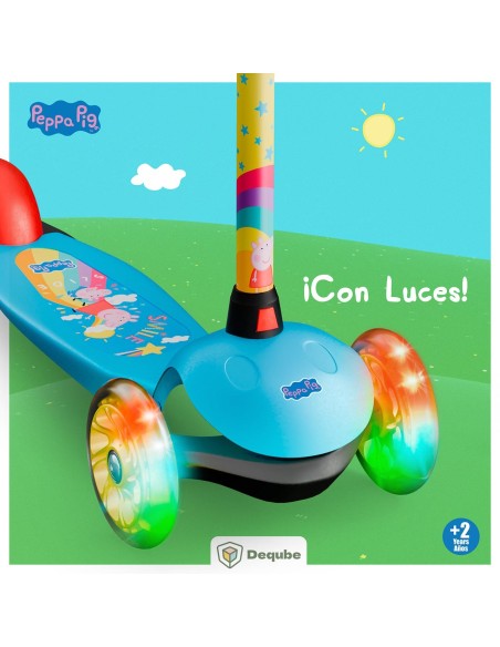 peppa pig: patinete 3 ruedas con luces led 914D00189 PEPPA PIG DEQUBE