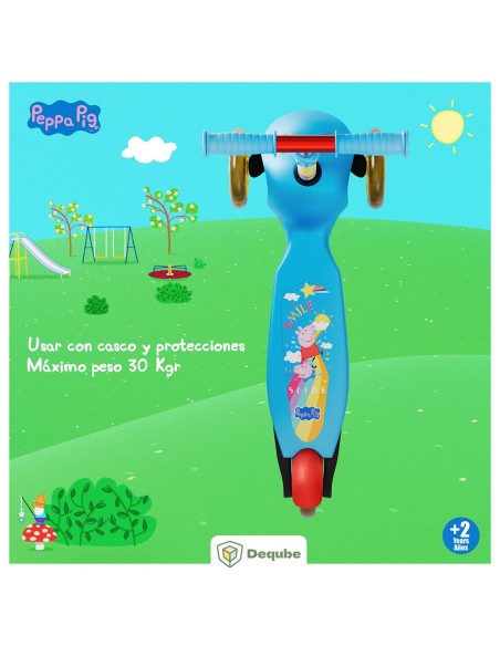 peppa pig: patinete 3 ruedas con luces led 914D00189 PEPPA PIG DEQUBE