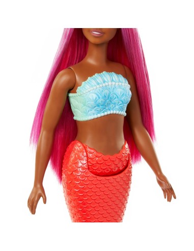 Muñeca Barbie Sirena Cabello Magenta HRR04 BARBIE