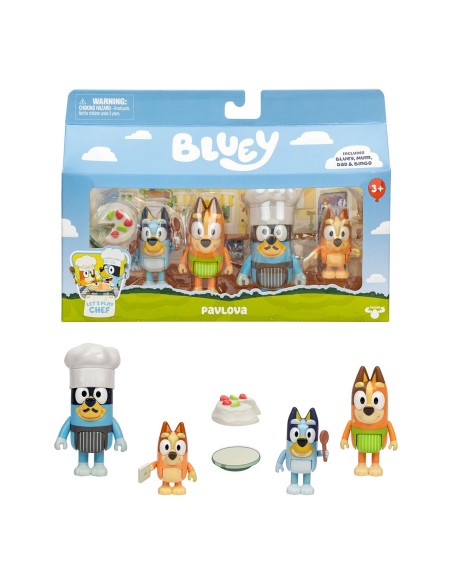 Pack 4 figuras Let's play chef 18916 BLUEY MOOSE