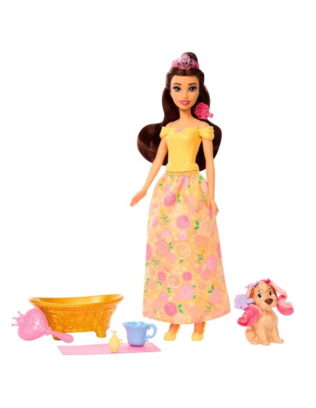 Princesa Bella y Baño de mascota JFC42 DISNEY PRINCESS MATTEL