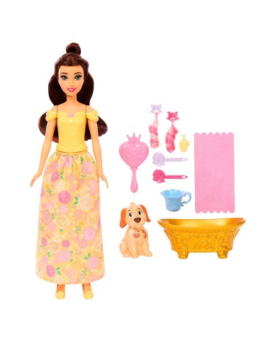 Princesa Bella y Baño de mascota JFC42 DISNEY PRINCESS MATTEL
