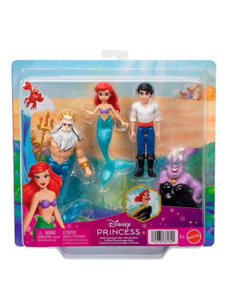 Conjunto de personajes de La Sirenita JHG84 DISNEY PRINCESS MATTEL