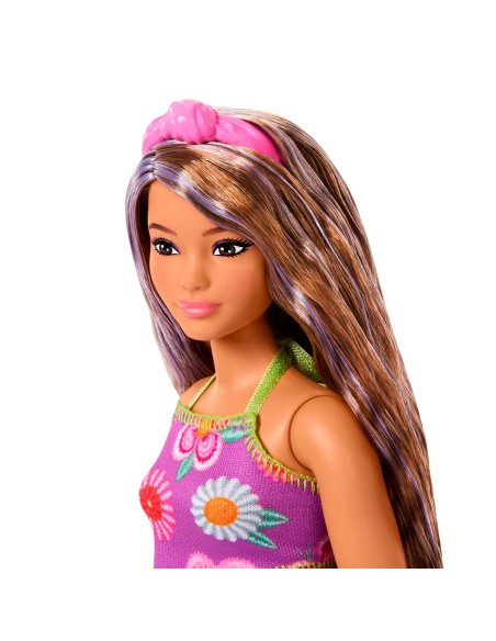 Muñeca Barbie Fashionista con Traje de flores JJN57 BARBIE