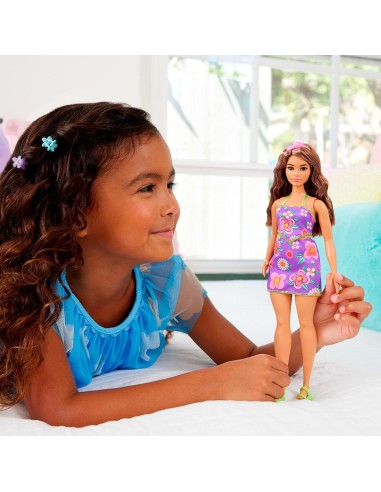 Muñeca Barbie Fashionista con Traje de flores JJN57 BARBIE