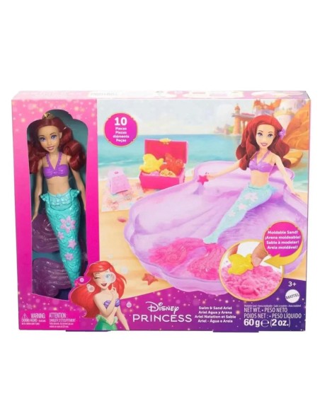Muñeca Ariel Agua y Arena HWB39 DISNEY PRINCESS MATTEL