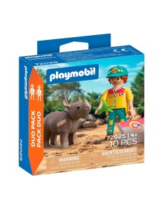 Duo Pack Cuidador con Rinoceronte 72025 PLAYMOBIL