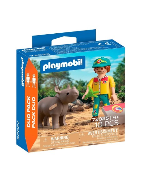 Duo Pack Cuidador con Rinoceronte 72025 PLAYMOBIL