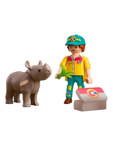 Duo Pack Cuidador con Rinoceronte 72025 PLAYMOBIL