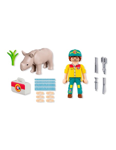 Duo Pack Cuidador con Rinoceronte 72025 PLAYMOBIL
