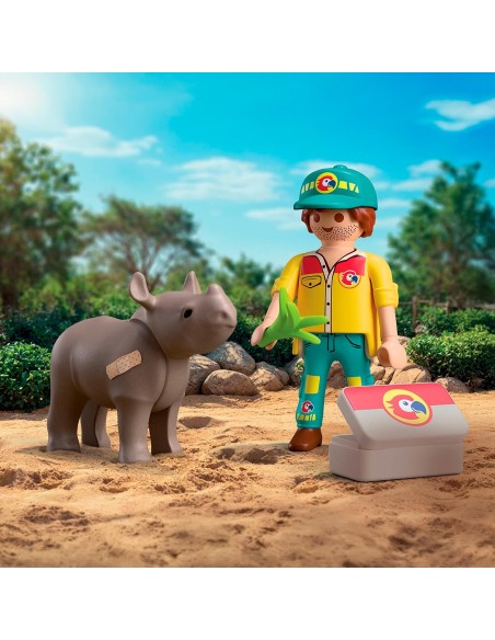 Duo Pack Cuidador con Rinoceronte 72025 PLAYMOBIL