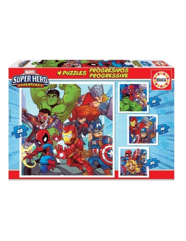 Puzzle progresivos 12-16-20-25 piezas. marvel super hero adventuras ...