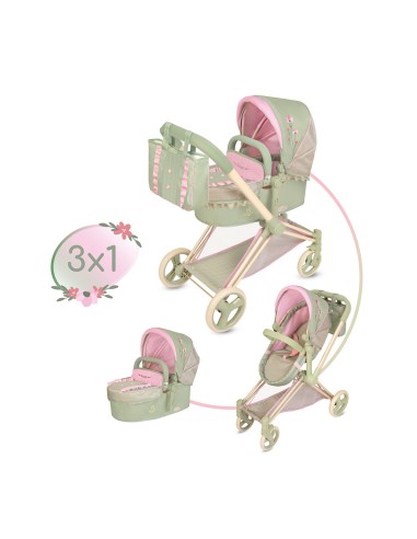 Coche de Muñecas 3x1 Plegable Botanic 81768 DECUEVAS
