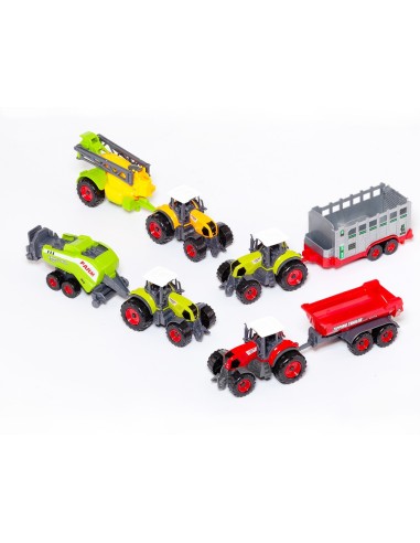 Set Granja Tractor con Remolque surtido 24810 MOLTO