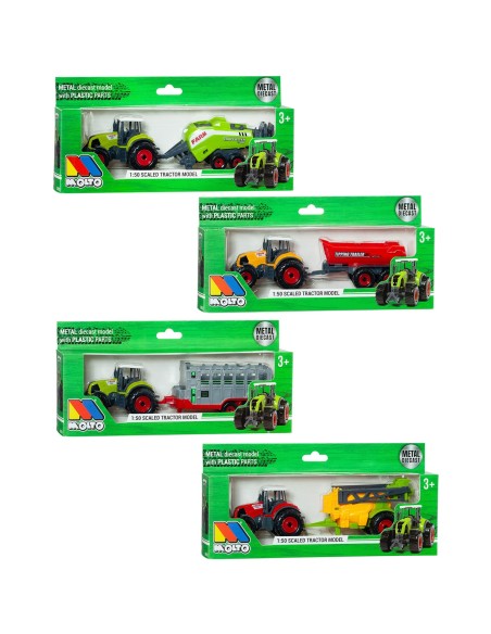 Set Granja Tractor con Remolque surtido 24810 MOLTO