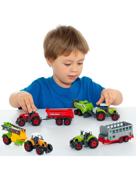 Set Granja Tractor con Remolque surtido 24810 MOLTO