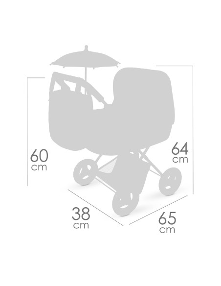 Coche de Muñecas Plegable con Sombrilla Honey 85070 DECUEVAS