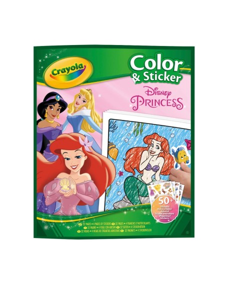 Libro para Colorear y Stickers 04-0202 DINEY PRINCESS CRAYOLA