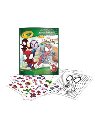 Libro para Colorear y Stickers Spidey 04-0738 MARVEL CRAYOLA