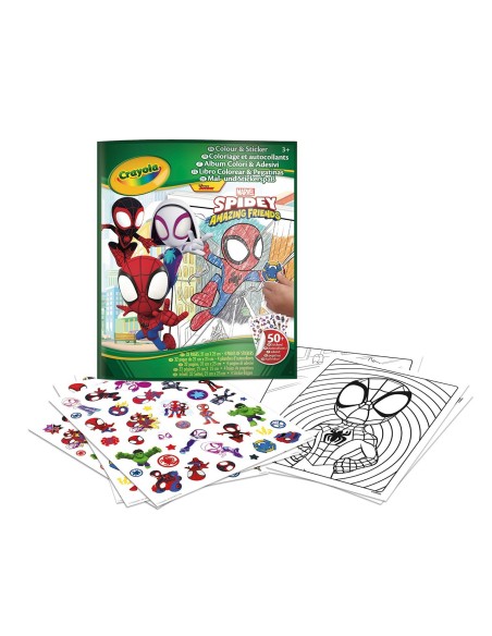 Libro para Colorear y Stickers Spidey 04-0738 MARVEL CRAYOLA