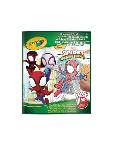 Libro para Colorear y Stickers Spidey 04-0738 MARVEL CRAYOLA